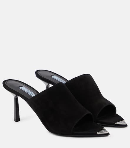 Prada Logo suede mules - Prada - Modalova