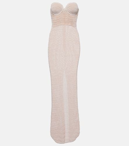 Crochet cotton and linen blend midi dress - Magda Butrym - Modalova