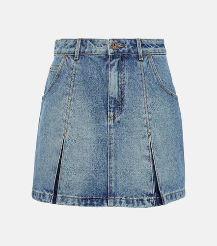 Balmain Pleated denim mini skirt - Balmain - Modalova