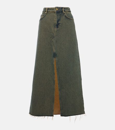 Ganni High-rise denim maxi skirt - Ganni - Modalova