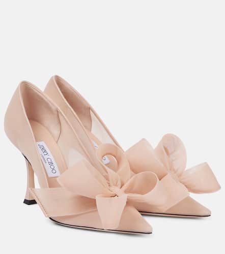 Staz 90 bow-detail leather and tulle pumps - Jimmy Choo - Modalova