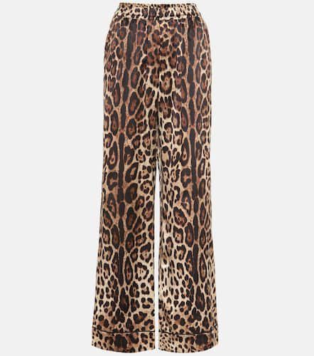 Leopard-print silk pants - Dolce&Gabbana - Modalova