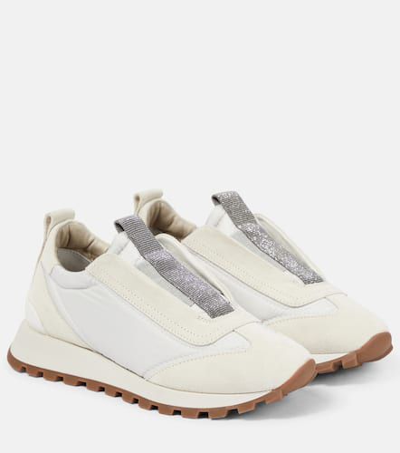 Verzierte Sneakers mit Veloursleder - Brunello Cucinelli - Modalova