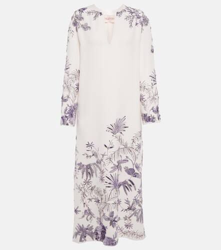 Wool and silk embellished midi dress - Valentino - Modalova