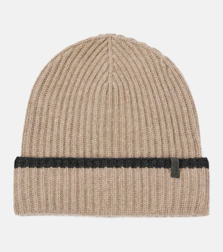 Ribbed-knit cashmere beanie - Brunello Cucinelli - Modalova