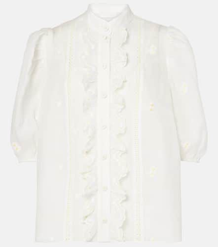 Acacia ruffled embroidered ramie blouse - Zimmermann - Modalova