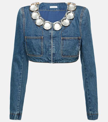 Verzierte Cropped-Jacke aus Denim - Area - Modalova