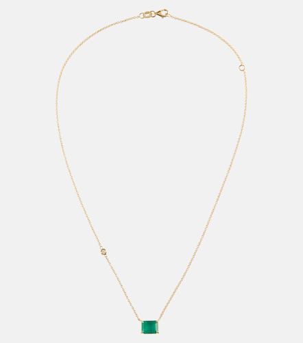 Kt yellow gold necklace with emerald and diamond - Shay Jewelry - Modalova