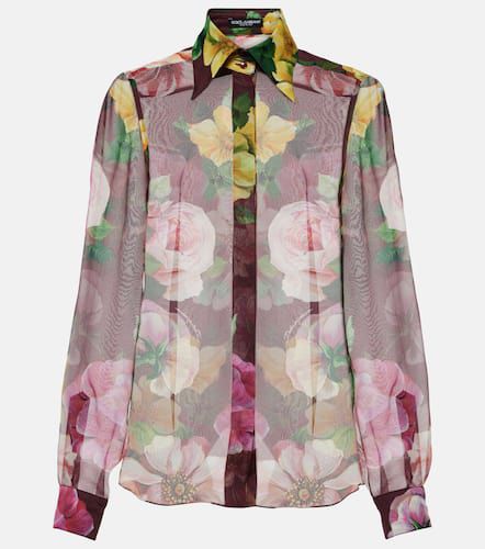 Blusa in chiffon di seta con stampa - Dolce&Gabbana - Modalova