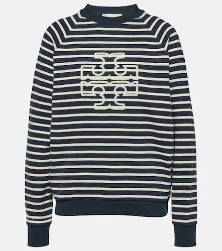 Striped cotton terry sweatshirt - Tory Sport - Modalova