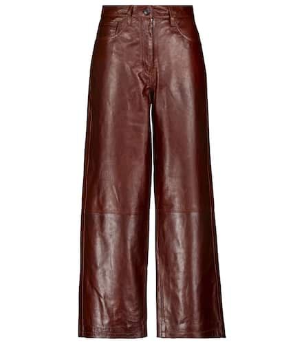 Weite High-Rise-Hose aus Leder - Dries Van Noten - Modalova