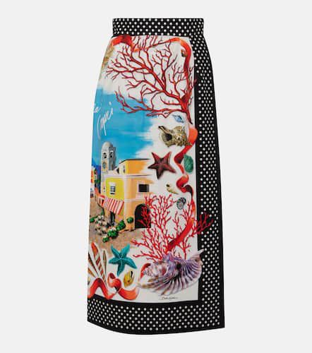 Capri printed cotton maxi skirt - Dolce&Gabbana - Modalova