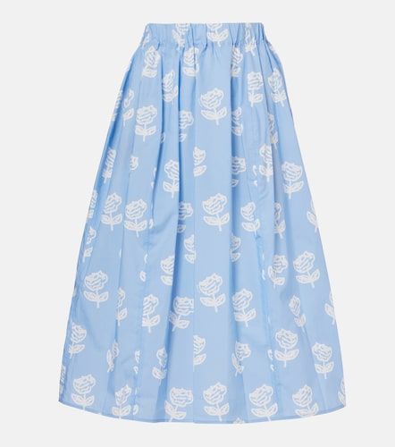 Floral cotton poplin midi skirt - Marni - Modalova