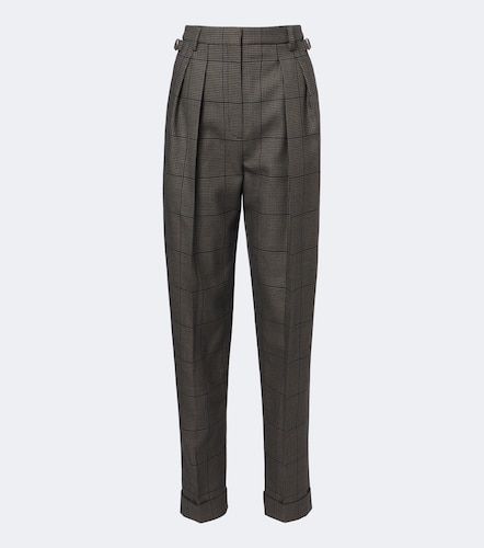 Pantalones rectos de lana a cuadros - Mugler - Modalova
