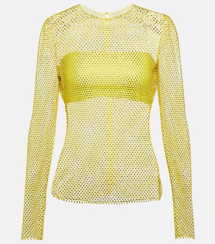 Crystal-embellished mesh top - Giuseppe di Morabito - Modalova