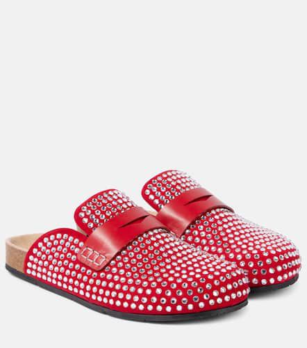 Slippers in pelle con cristalli - JW Anderson - Modalova