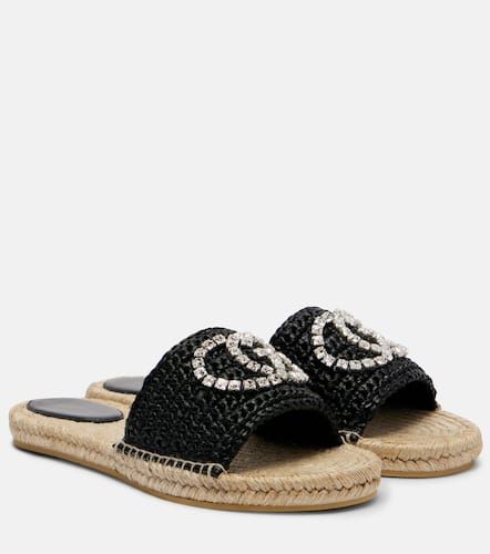 Mules GG en raphia à ornements - Gucci - Modalova