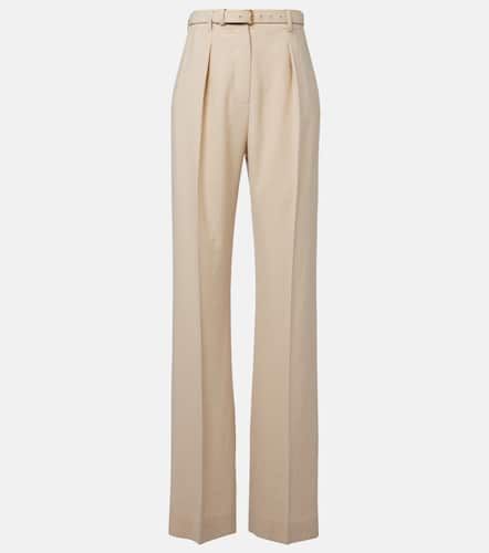 Belted linen and wool straight pants - Loro Piana - Modalova