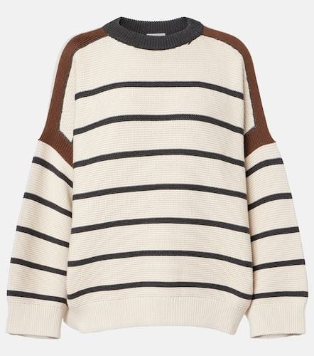 Striped cotton sweater - Brunello Cucinelli - Modalova