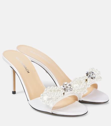 Double Bow 85 embellished satin mules - Mach & Mach - Modalova