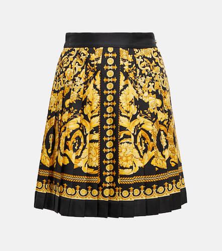 Barocco high-rise pleated silk miniskirt - Versace - Modalova