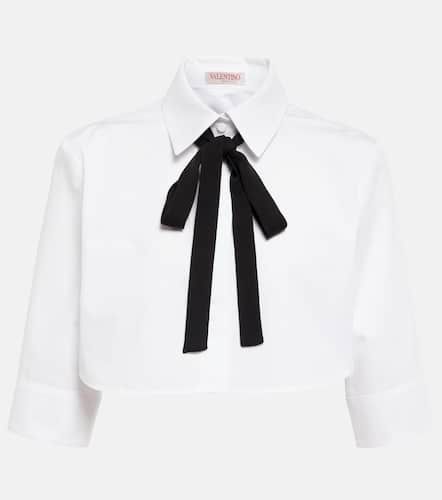 Camicia cropped in cotone con fiocco - Valentino - Modalova