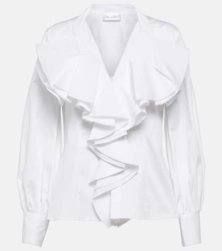 Camicia in cotone con volant - Oscar de la Renta - Modalova