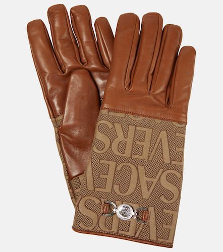 Allover leather gloves - Versace - Modalova