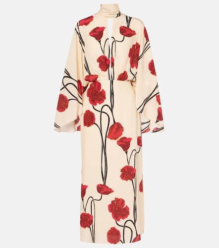 Draped floral silk maxi dress - Johanna Ortiz - Modalova