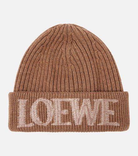 Gorro acanalado de lana con logo - Loewe - Modalova