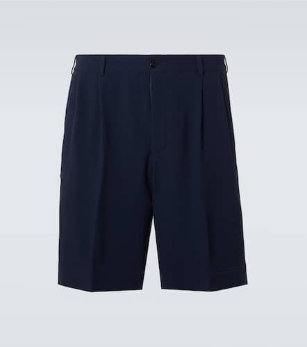 Pleated wool seersucker shorts - Rubinacci - Modalova