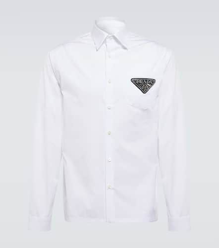 Camisa de algodón con logo bordado - Prada - Modalova