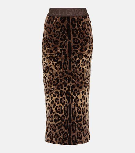 Leopard-print velvet pencil skirt - Dolce&Gabbana - Modalova