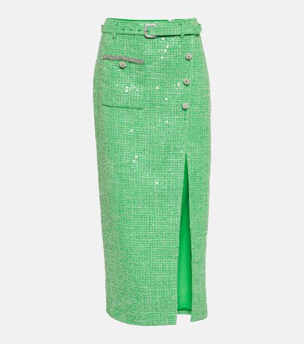 Sequined embellished bouclÃ© midi skirt - Self-Portrait - Modalova