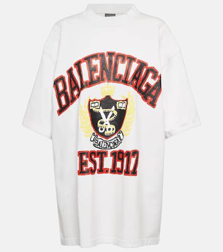 Camiseta College de algodón con logo - Balenciaga - Modalova