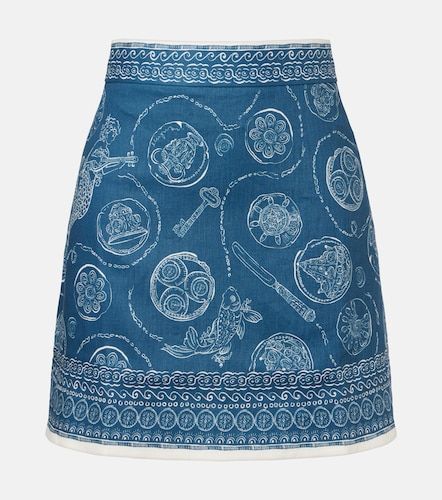 Lucky printed linen miniskirt - Alemais - Modalova