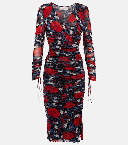 Vestido corto Rochelle floral fruncido - Diane von Furstenberg - Modalova