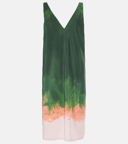 Vestido midi de mezcla de seda estampado - Dries Van Noten - Modalova