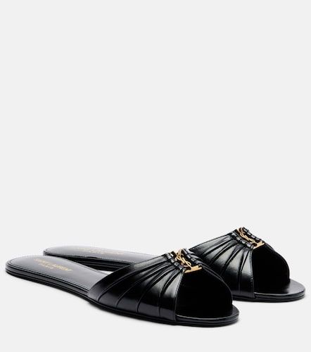 Cassandre leather slides - Saint Laurent - Modalova