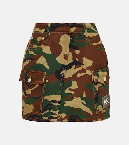 High-rise camouflage gabardine miniskirt - Alessandra Rich - Modalova