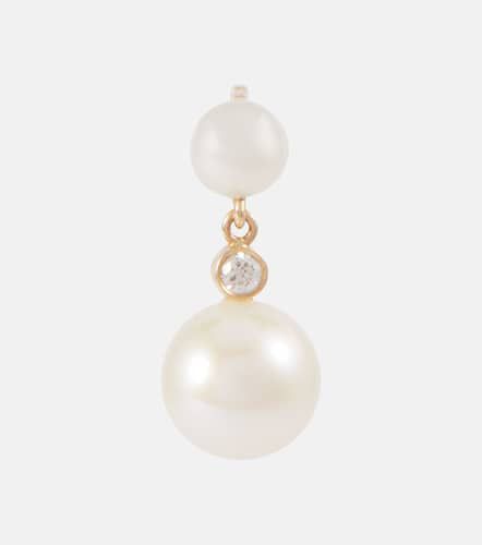 Pendiente Rêve de Perle simple de oro 14 ct con diamantes y perlas - Sophie Bille Brahe - Modalova