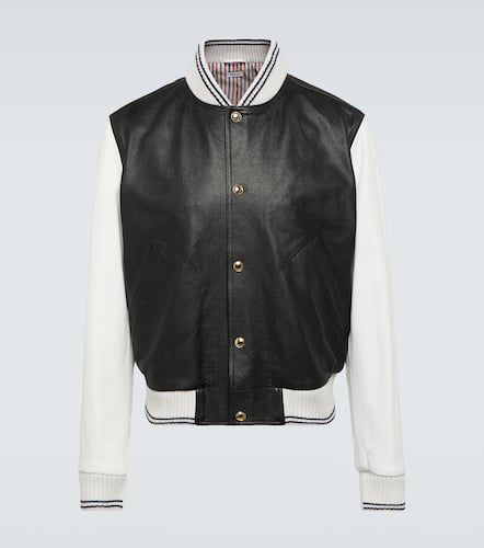 Thom Browne Leather varsity jacket - Thom Browne - Modalova