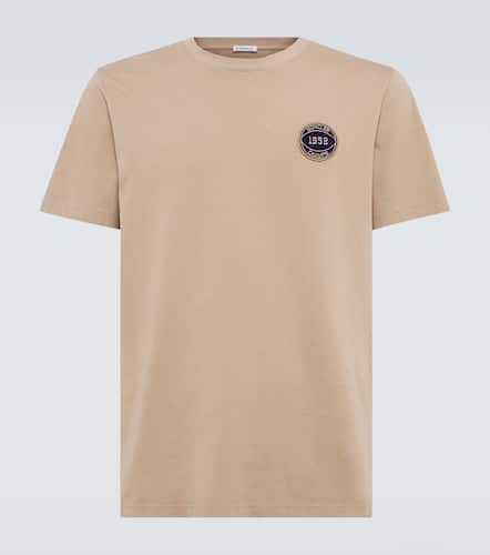 T-shirt in jersey di cotone con ricamo - Moncler - Modalova