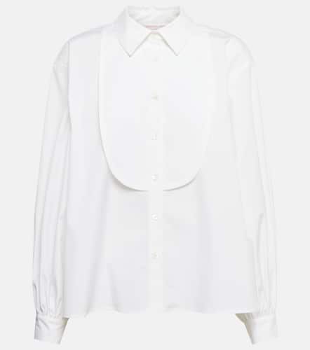Bib-collar cotton poplin shirt - Carolina Herrera - Modalova