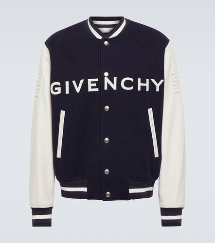 Leather and wool-blend varsity jacket - Givenchy - Modalova
