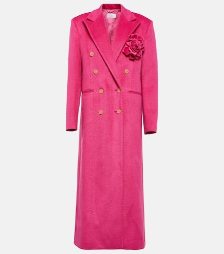 Floral-applique double-breasted coat - Giuseppe di Morabito - Modalova