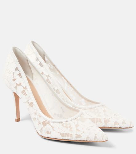 Lyon 85 leather-trimmed lace pumps - Gianvito Rossi - Modalova