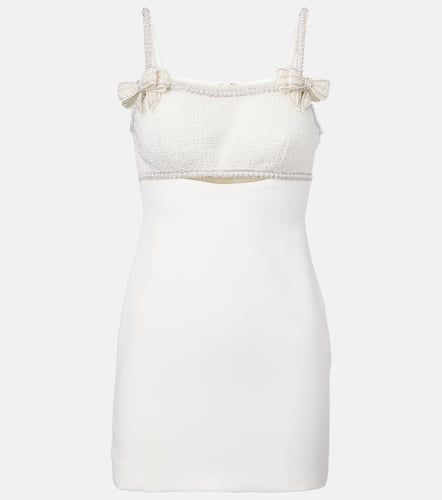 Faux pearl-embellished crepe minidress - Self-Portrait - Modalova