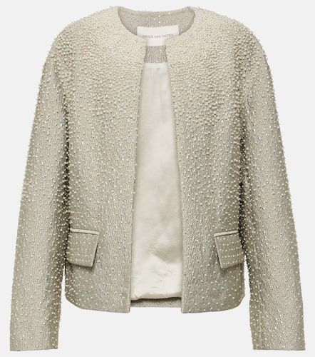 Chaqueta de jacquard con perlas - Dries Van Noten - Modalova