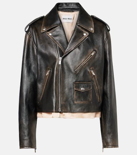 Miu Miu Chaqueta biker de piel - Miu Miu - Modalova